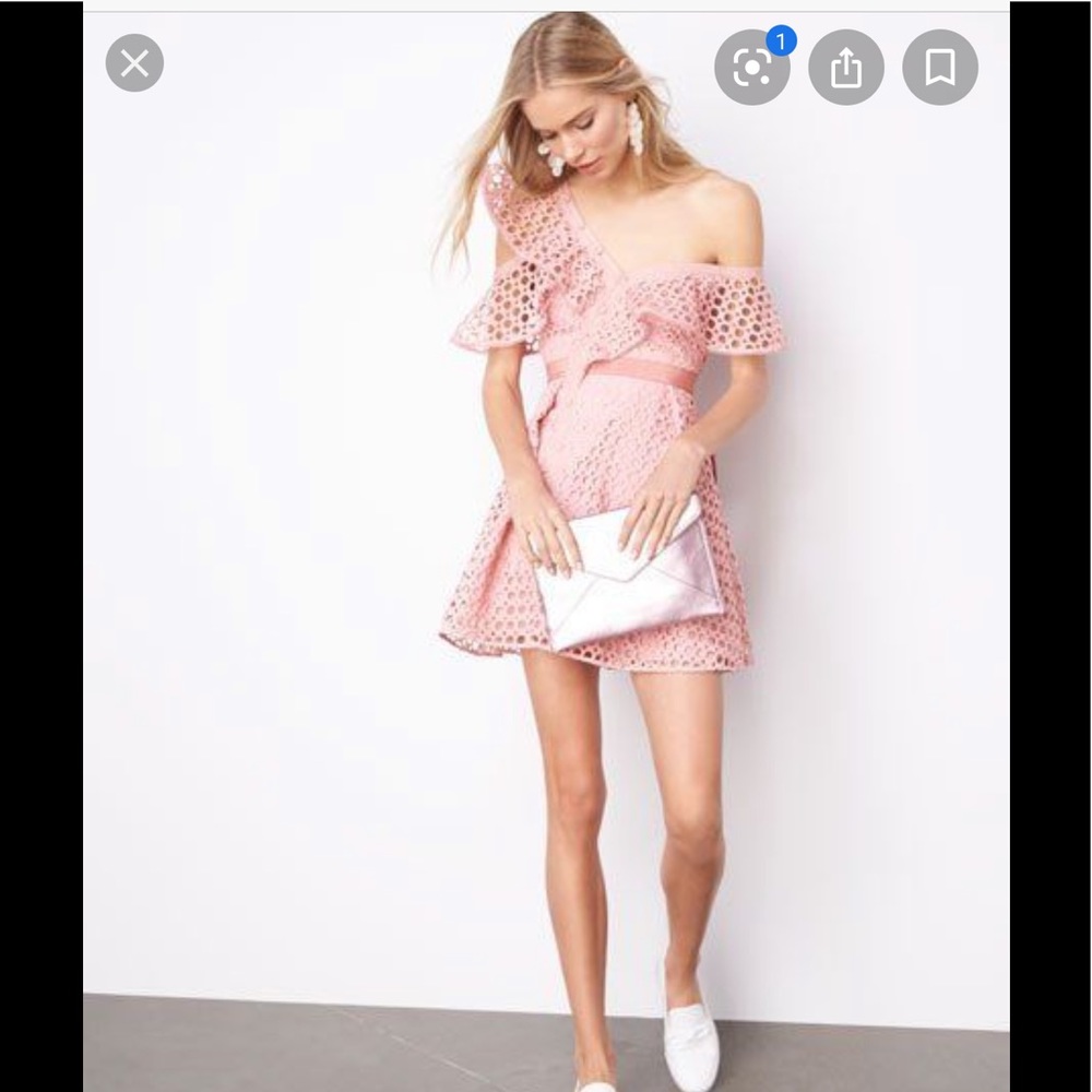 White self portrait cold shoulder dress